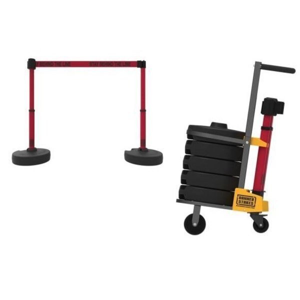 MOBILE BANNER STAKE STANCHION CART PRB920RD, Accuform, Mfr#: PRB920RD